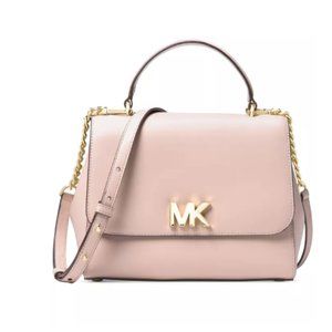 Michael Kors Mott Medium Satchel Leather Pink NWT